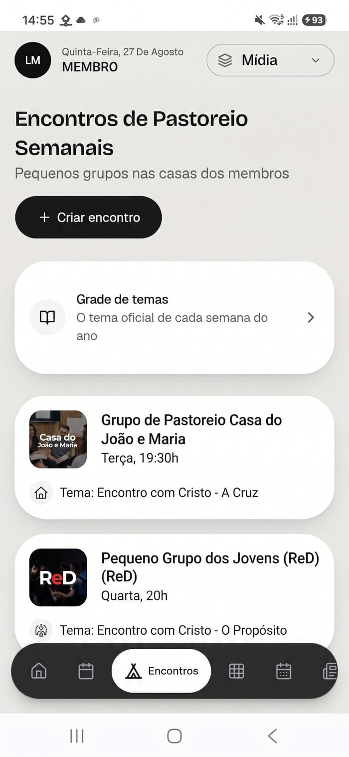 Tela de Grupo de Pastoreio